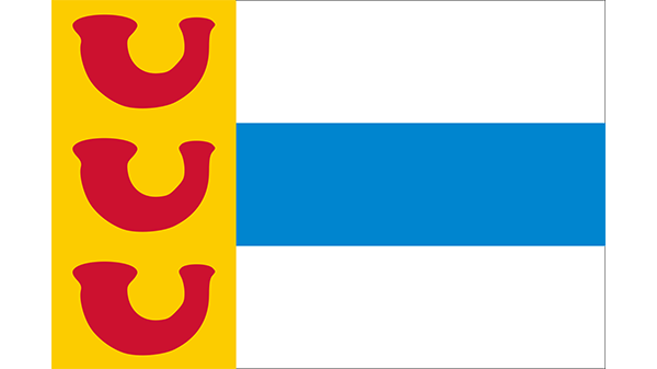 Vlag gemeente Weert - in kleur op transparante achtergrond - 600 * 337 pixels 
